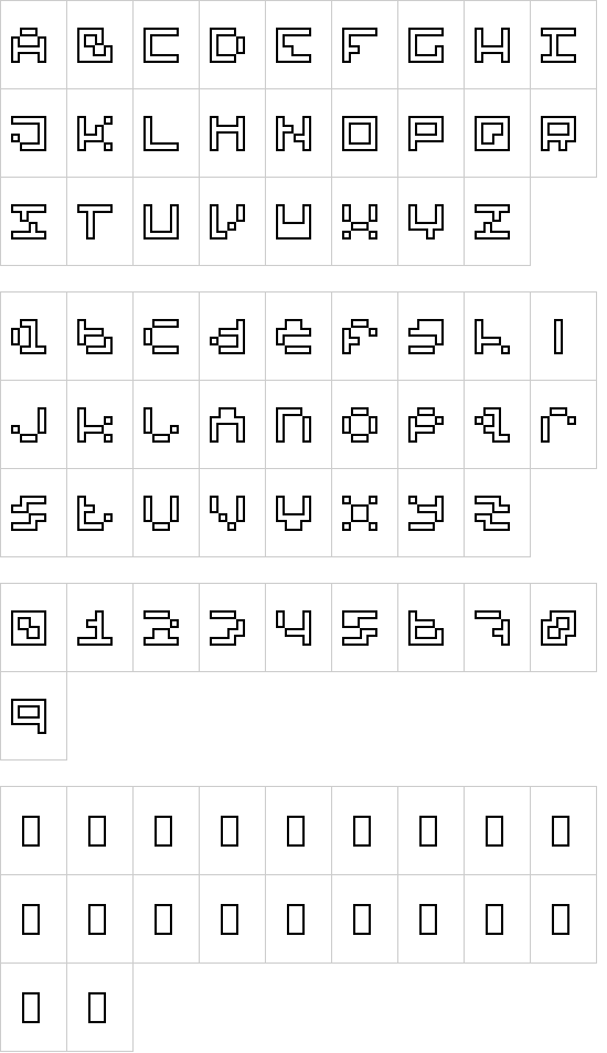 Dead Pixels 6×6 Alternative font